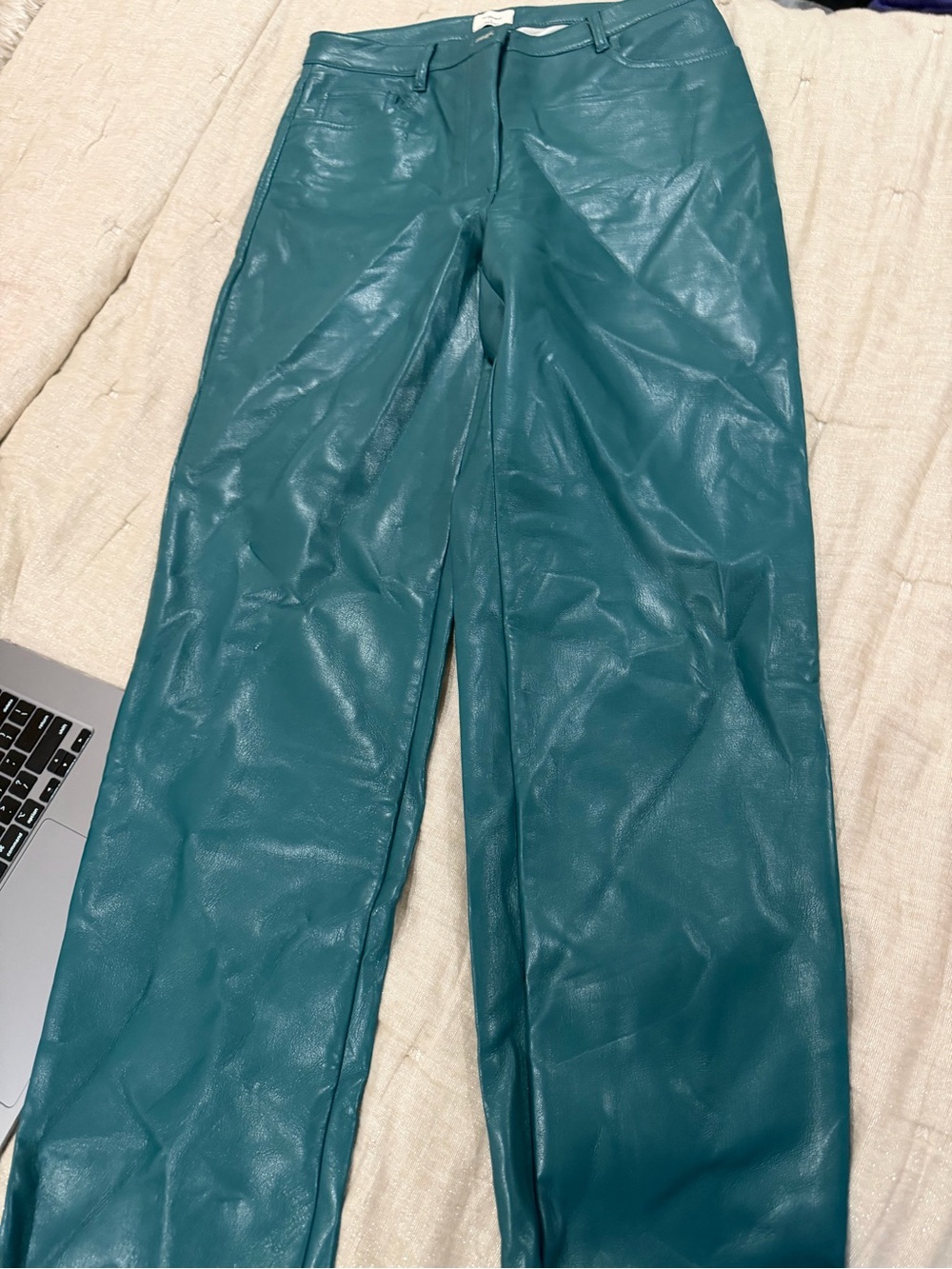 Wilfred Teal Leather-Look Pants